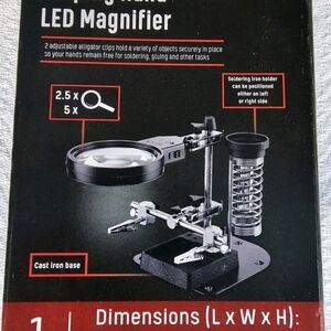 Precision LED Magnifier with Adjustable Clips - Black. Never Used